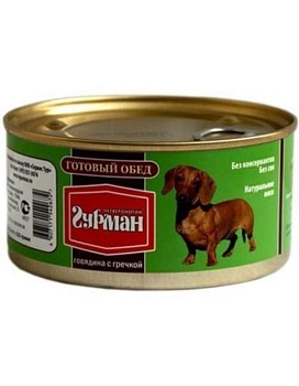 Четвероногий Гурман Готовый Обед для cобак Говядина с Гречкой 12х325г купить  зоотовары для животных