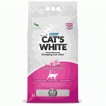 Наполнитель Cat's White Baby Powder комкующийся с ароматом детской присыпки 5л купить  зоотовары для животных