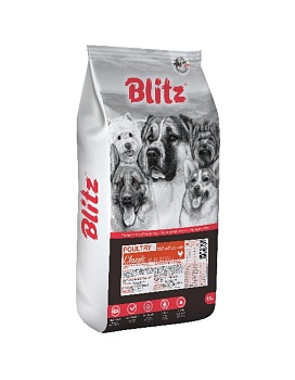 BLITZ ADULT DOG POULTRY корм для взрослых собак Домашняя птица 15кг купить  зоотовары для животных