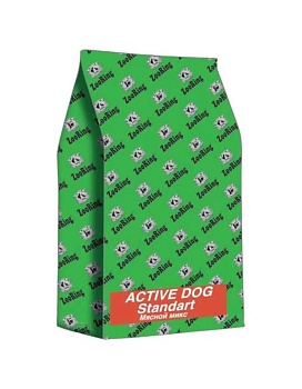ZooRing Active Dog Стандарт Сухой корм для собак Мясной микс. 25/13, 20 кг купить  зоотовары для животных