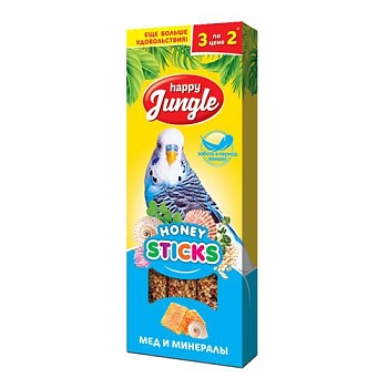 HAPPY JUNGLE Палочки для птиц при линьке 3 шт купить  зоотовары для животных