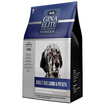 ДЖИНА ELITE ADULT DOG Lamb&Potato Корм сух. д/собак с ягненком и картофелем 20кг 20кг купить  зоотовары для животных