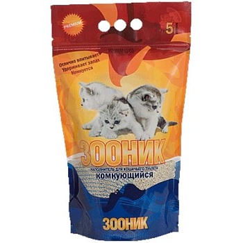 Наполнитель для кошек Зооник Комкующийся 4х5л купить  зоотовары для животных