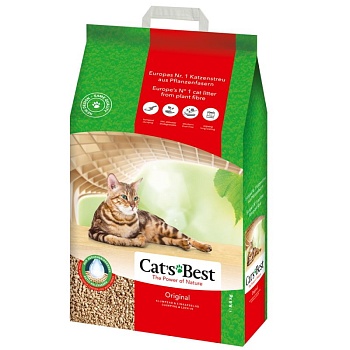 БРАК Cat's Best Original Древесный комкующийся наполнитель для кошек 8,6кг купить  зоотовары для животных