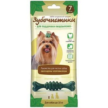 Зубочистики Мятные с Хлорофиллом для Собак Мелких Пород, 7Шт/60Г 73303976 купить  зоотовары для животных