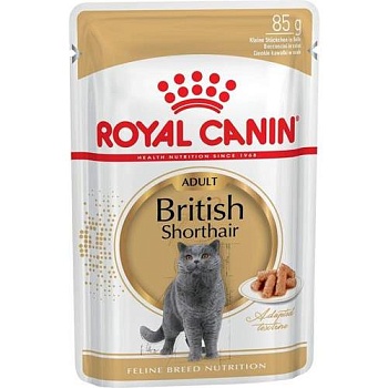 Royal Canin BRITISH SHORTHAIR ADULT пауч соус влажный корм для кошек британской короткошерстной породы старше 12 месяцев 28х85гр купить  зоотовары для животных