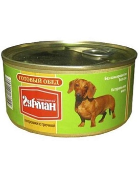 Четвероногий Гурман Готовый Обед для cобак Потрошки с Гречкой 12х325г купить  зоотовары для животных