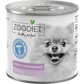 ZOODIET WEIGHT MANAGEMENT Turkey консервы для собак контроль веса индейка 12х240г купить  зоотовары для животных