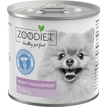 ZOODIET WEIGHT MANAGEMENT Turkey консервы для собак контроль веса индейка 240г купить 