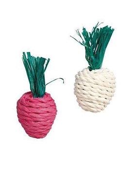 TRIXIE Набор игрушек для грызунов РЕДИС 8см х 2 шт, сизаль купить  зоотовары для животных