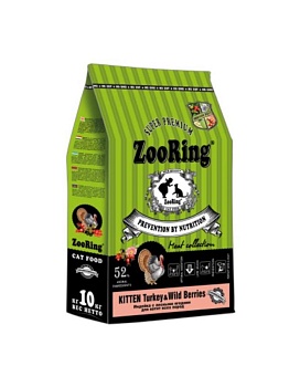 ZooRing KITTEN Сухой корм для кошек Индейка с лесными ягодами 10 кг купить  зоотовары для животных