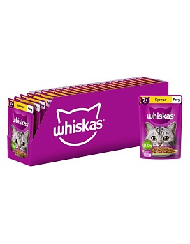 Whiskas консервы для кошек 7+ рагу с курицей 28х75г купить  зоотовары для животных
