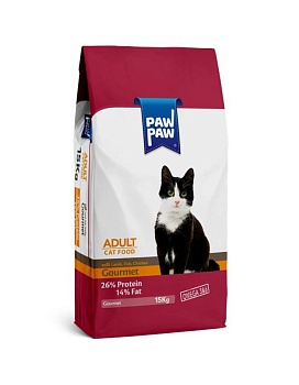 Pawpaw Adult Cat Food Gourmet сухой корм для кошек 15кг купить  зоотовары для животных