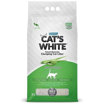 Наполнитель Cat's White Aloe Vera комкующийся с ароматом алоэ вера 5л купить  зоотовары для животных