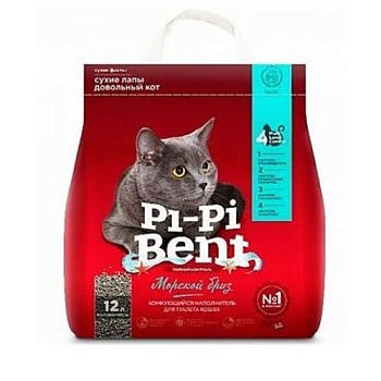 Pi-Pi-Bent Морской бриз комкующийся наполнитель для кошачьего туалета 5кг купить  зоотовары для животных
