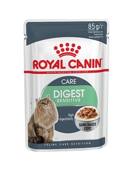 Royal Canin Digest Sensitive соус влажный корм для кошек с чувствительным пищеварением 28х85г купить  зоотовары для животных