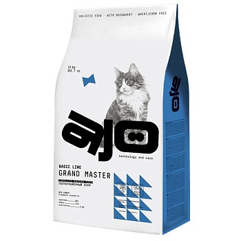 AJO Grand Master сузой для кошек старшего возраста 10кг купить  зоотовары для животных