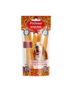 РОДНЫЕ КОРМА Традиционные лакомство для собак жилки говяжьи 120гр купить  зоотовары для животных