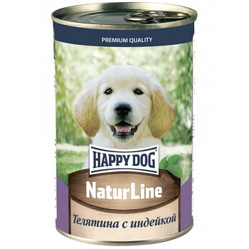 HAPPY DOG Natur Line консервы для щенков телятина с индейкой 20х410гр купить  зоотовары для животных