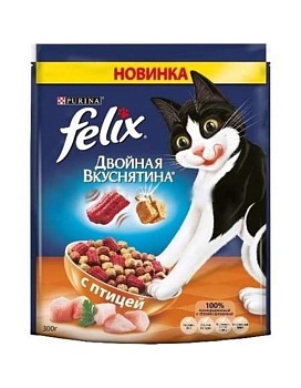 Felix Двойная вкуснятина корм для кошек, с птицей 1,3кг купить  зоотовары для животных