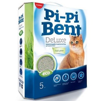 Pi-Pi Bent DeLuxe Fresh grass Наполнитель для кошачьего туалета 5кг купить  зоотовары для животных