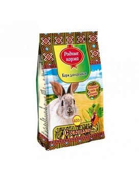 РОДНЫЕ КОРМА корм для кроликов овощи 400гр купить  зоотовары для животных