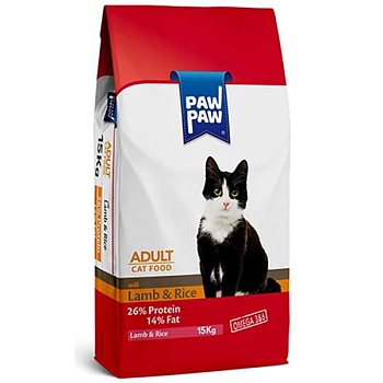 Pawpaw Adult Cat Food with Lamb & Rice сухой корм для кошек с ягненком и рисом 15кг купить  зоотовары для животных