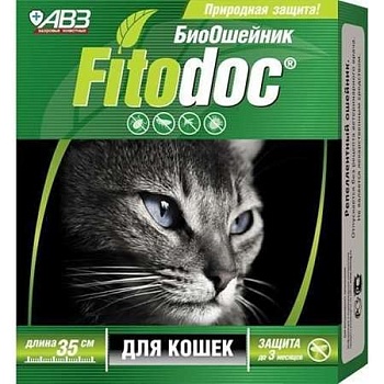 Ошейник "ФИТОДОК" репеллентный био от блох до 3 мес. и клещей до 5 недель для кошек на основе эфирны 50г купить  зоотовары для животных