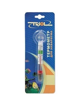 TRIOL ZL-158B Термометр толстый для аквариума на присоске блистер купить  зоотовары для животных