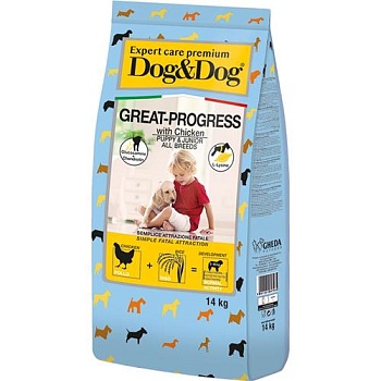 DOG & DOG Expert Premium Great-Progress Сухой корм с курицей для щенков 14кг купить  зоотовары для животных