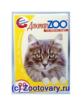 Доктор Zoo Витамины для Кошек со Вкусом Сыра 6х90таб купить  зоотовары для животных