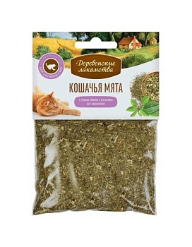 ДЕРЕВЕНСКИЕ ЛАКОМСТВА кошачья мята тимьян + пустырник 15г купить  зоотовары для животных
