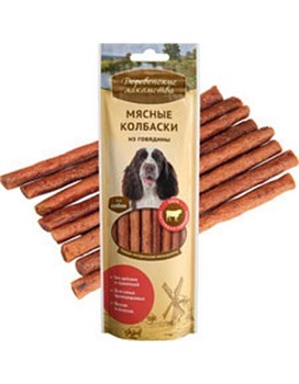 Деревенские Лакомства Мясные Колбаски Из Говядины для Собак 45г купить  зоотовары для животных