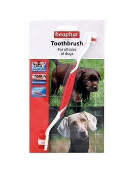 Beaphar Toothbrush Зубная Щетка Двойная для Собак Всех Размеров купить  зоотовары для животных
