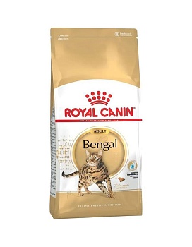 ROYAL CANIN BENGAL ADULT корм сухой для взрослых бенгальских кошек старше 12 месяцев 400г купить  зоотовары для животных