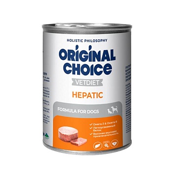 ORIGINAL CHOICE VETDIET Hepatic ветеринарная диета для собак и щенков профилактика болезней печени 14х340г купить  зоотовары для животных