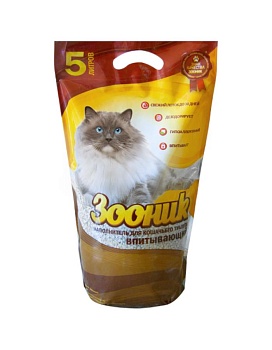 Наполнитель для кошек Зооник Впитывающий 4х5л купить  зоотовары для животных