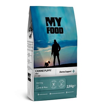 Myfood Canine Puppy Mini Multi-Dog with Lamb & Rice сухой корм для щенков с ягненком и рисом 2,5кг купить  зоотовары для животных