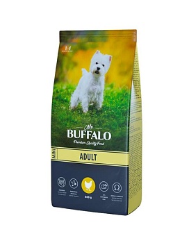 Mr.Buffalo B125 ADULT MINI сухой корм для собак мелких пород с курицей 800г купить  зоотовары для животных