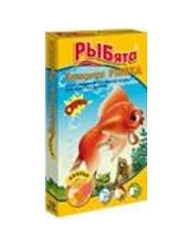 РЫБята Золотая РЫБКА хлопья основной корм для золотых рыбок коробка + сюрприз 10 г 10шт купить  зоотовары для животных