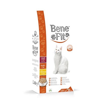 Benefit Adult Multi-Cat with Chicken Корм сухой для кошек с курицей 12кг купить  зоотовары для животных