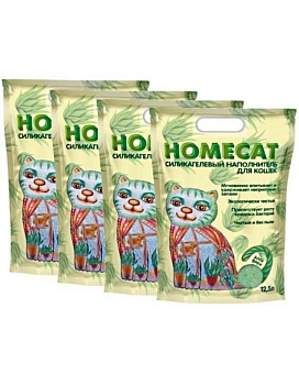 HOMECAT Алоэ Вера силикагелевый наполнитель для кошачьих туалетов с ароматом Алоэ Вера 4х12,5л купить  зоотовары для животных