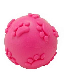 HOMEPET Игрушка для собак Мяч с рисунком лапки с пищалкой TPR Ф 6см X062 купить  зоотовары для животных