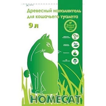 Homecat Древесный Наполнитель Мелкие Гранулы 9л купить  зоотовары для животных