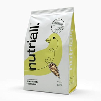 Nutriall Полнорационный корм для канареек с овощами 400гр купить  зоотовары для животных