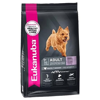 EUKANUBA ADULT SMALL BREED р сухой корм для взрослых собак мелких пород 800гр купить  зоотовары для животных