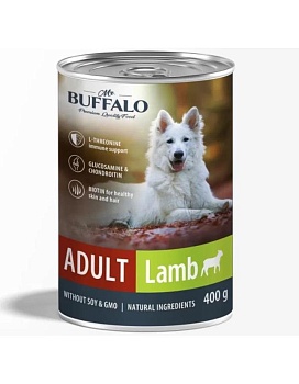 Mr.Buffalo ADULT консервы для собак собак Ягненок 9х400гр купить  зоотовары для животных
