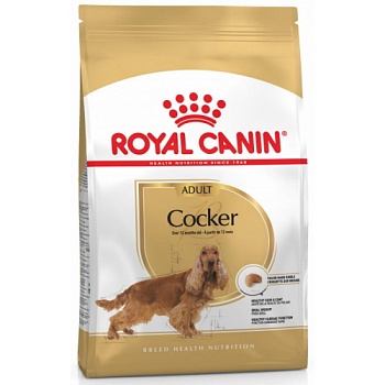 ROYAL CANIN COCKER ADULT сухой корм для собак породы Кокер-спаниель от 12 месяцев 3кг купить  зоотовары для животных