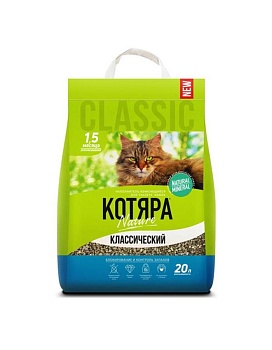 Наполнитель КОТЯРА комкующийся классический, крафт-пакет 8,4кг купить  зоотовары для животных