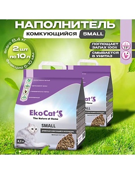 Eko Cat`s Small древесный комкующийся наполнитель 2х10л купить  зоотовары для животных